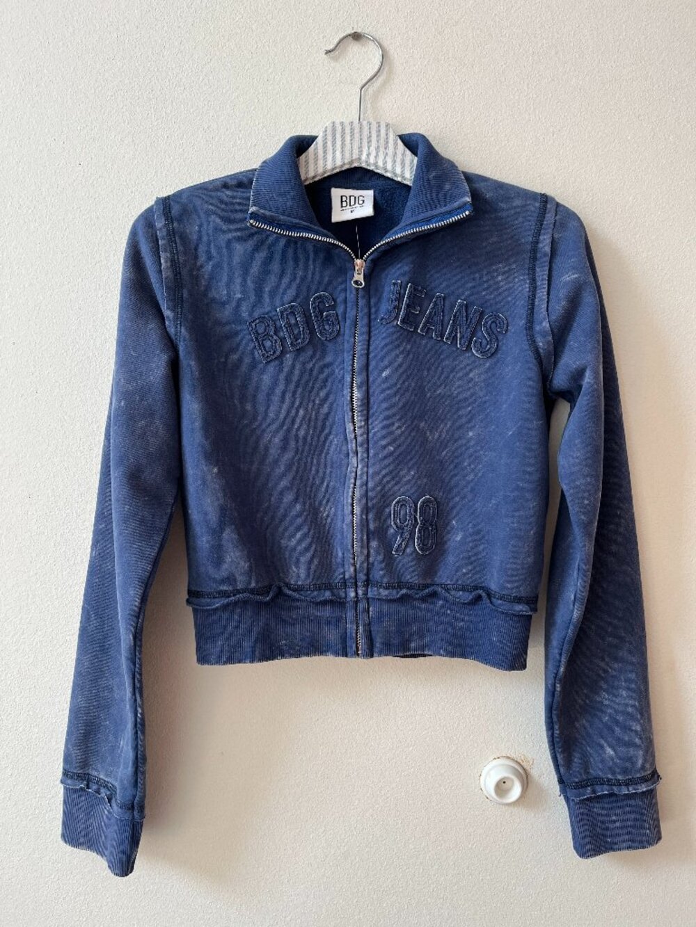 BDG Urban Outfitters Cropped Front Zip Sweatshirt Long Sleeve Jacket Medium